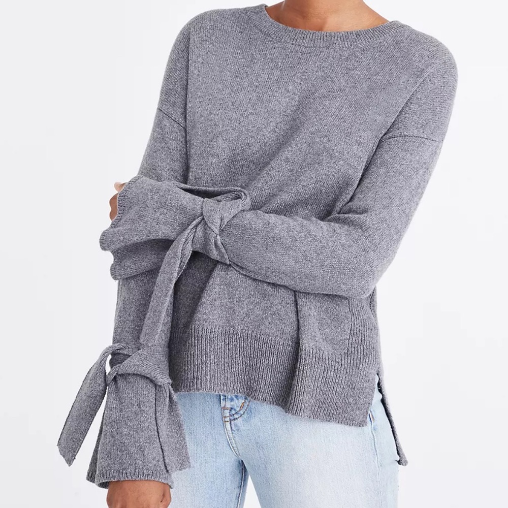 Madewell Tie Cuff Pullover Sweater
